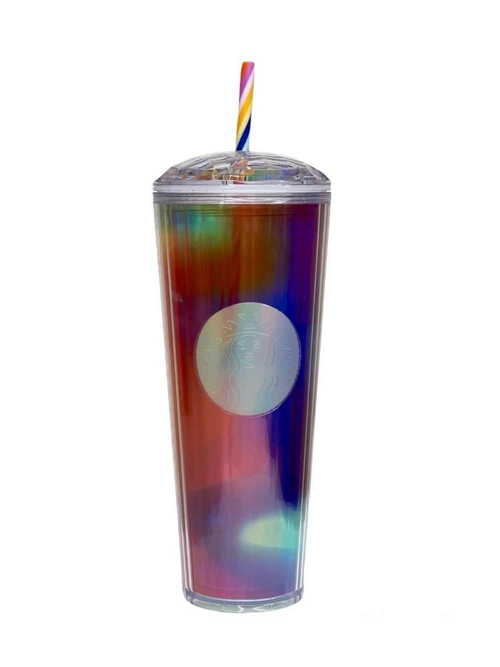 Starbucks Exclusive 2021 Rainbow Pride Kaleidoscope 24 oz. Cold Cup Tumbler NEW!